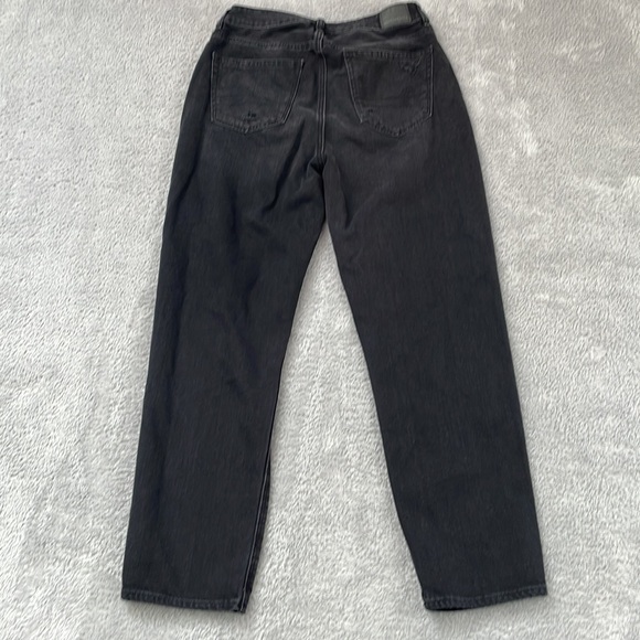 American Eagle Jeans Womens 8 Mom Straight High Rise Distressed Holes Zip Fly - Picture 2 of 16